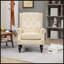 Fauteuil de 29,3 po de large avec repose-pieds en bois robuste Dynasha-729121593