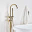 Zehr 2 Handle Floor Waterfall Faucet Bath Filler with Diverter
