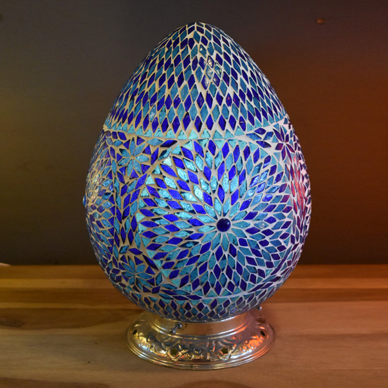 Chesson Metal Table Lamp, Blue Turkish