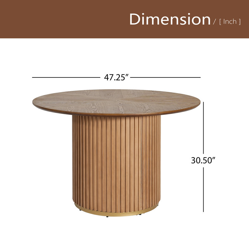 Table de salle à manger 47,25 po, Naturel