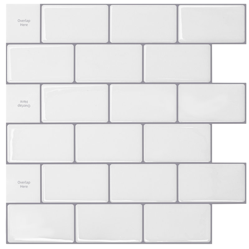Carrelage mural auto-adhésif en vinyle pour cuisine, salle de bain, paquet de 10, l 12 po x L 12 po, paquet de 10