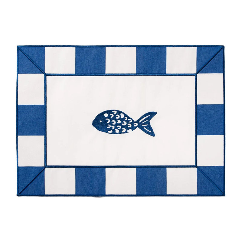Placemat, Blue/White