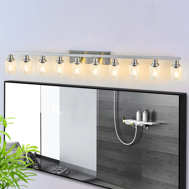 Bathroom Vanity Lights Over Mirror, 65.4Inch Vanity Lights Fixtures Modern Vanity Lights Bathroom Wall Lighting, Chrome, 10