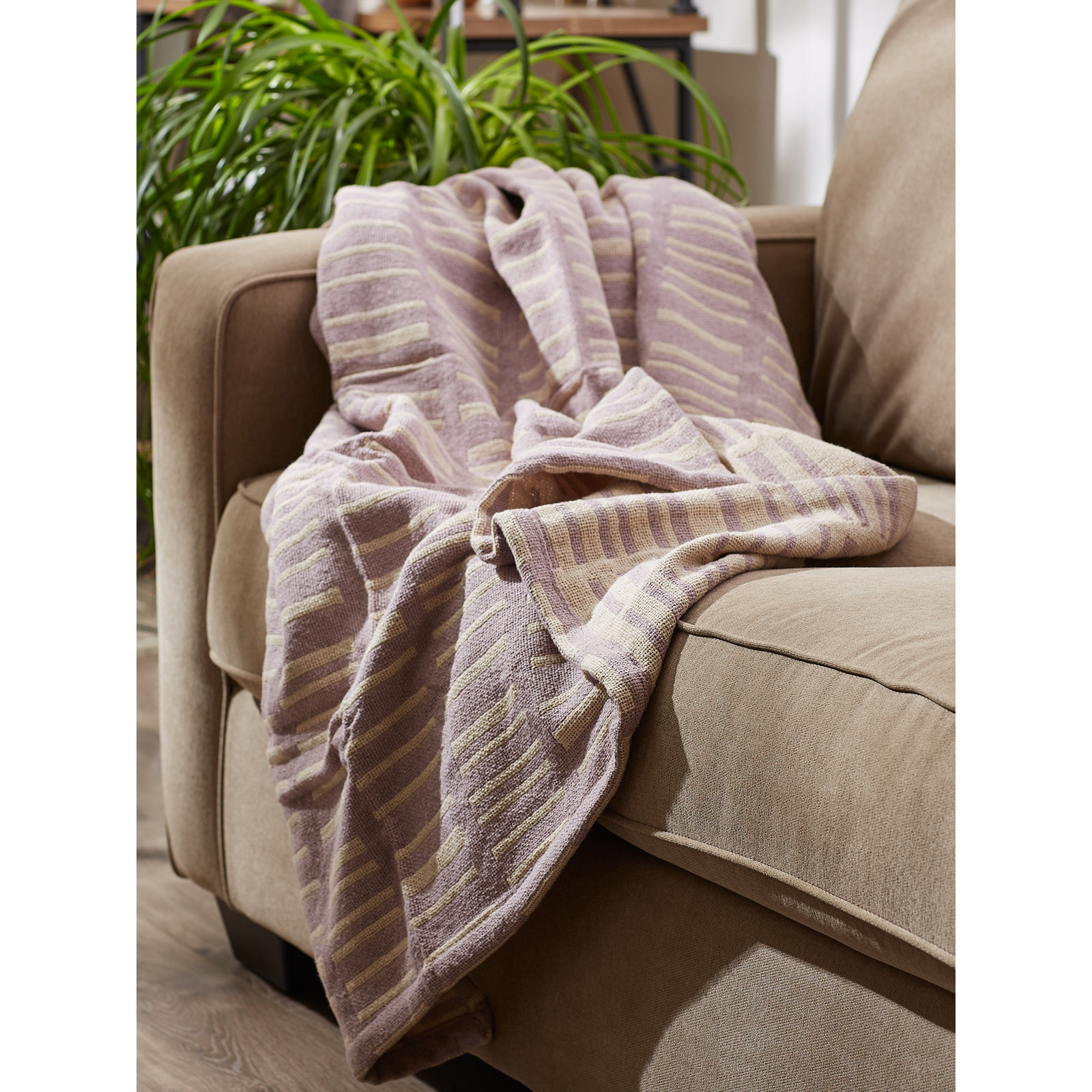 Sori Handwoven Cotton Throw Blanket, Pink