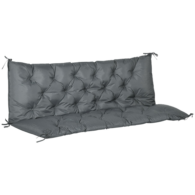 Outdoor Seat Cushion, Grey, 49cm H x 150cm W x 49cm D