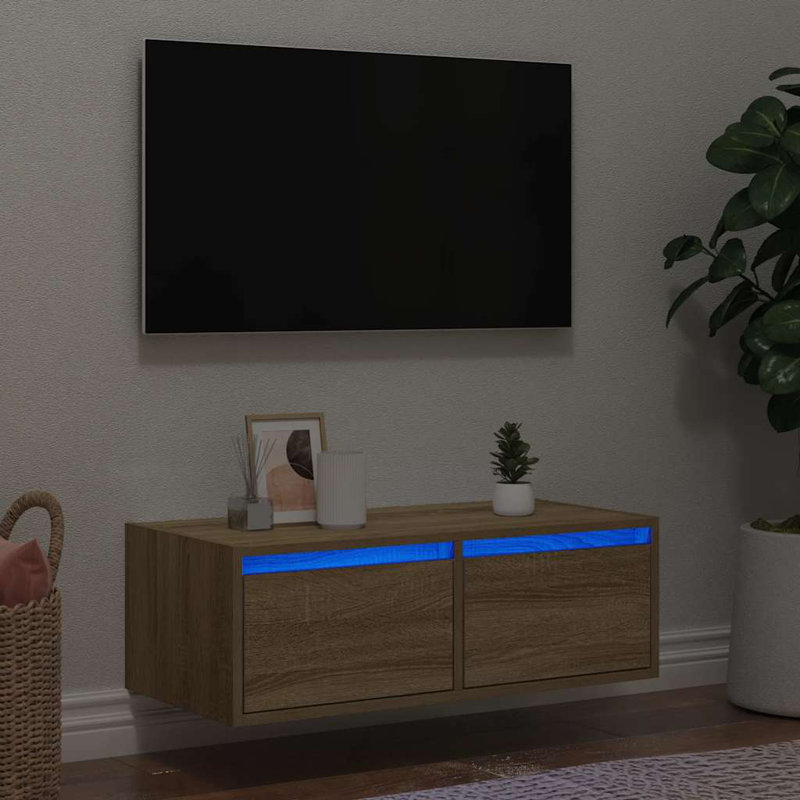 Exuma TV Stand, 25cm H x 75cm L x 35.5cm W, Sonoma Oak