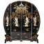 6 Ft. Tall Black Lacquer Round Room Divider - Imperial Ladies