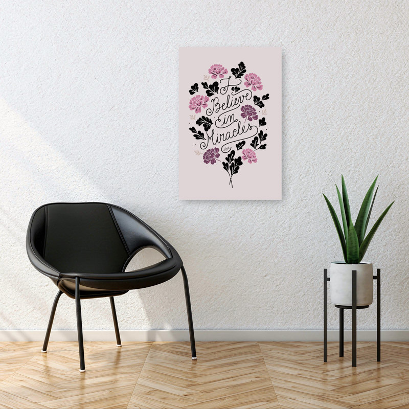 «Miracles Delicate Elegant Abstract Flower Landscape», art mural, 36" H x 24" W