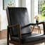 Chaise berçante en cuir synthétique brun foncé et finition espresso