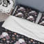 Cercles dans les tons de mauve sur fond noir - ensemble de housse de couette style Mid-Century moderne - microfibre de polyester-2073667365