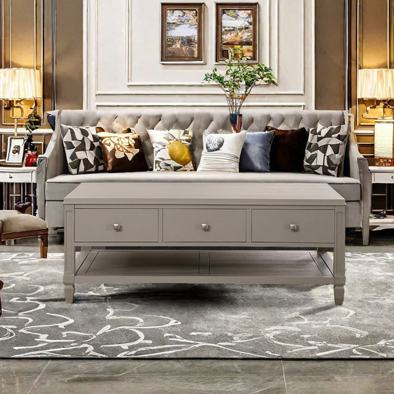 Table basse en bois massif American Light Luxury