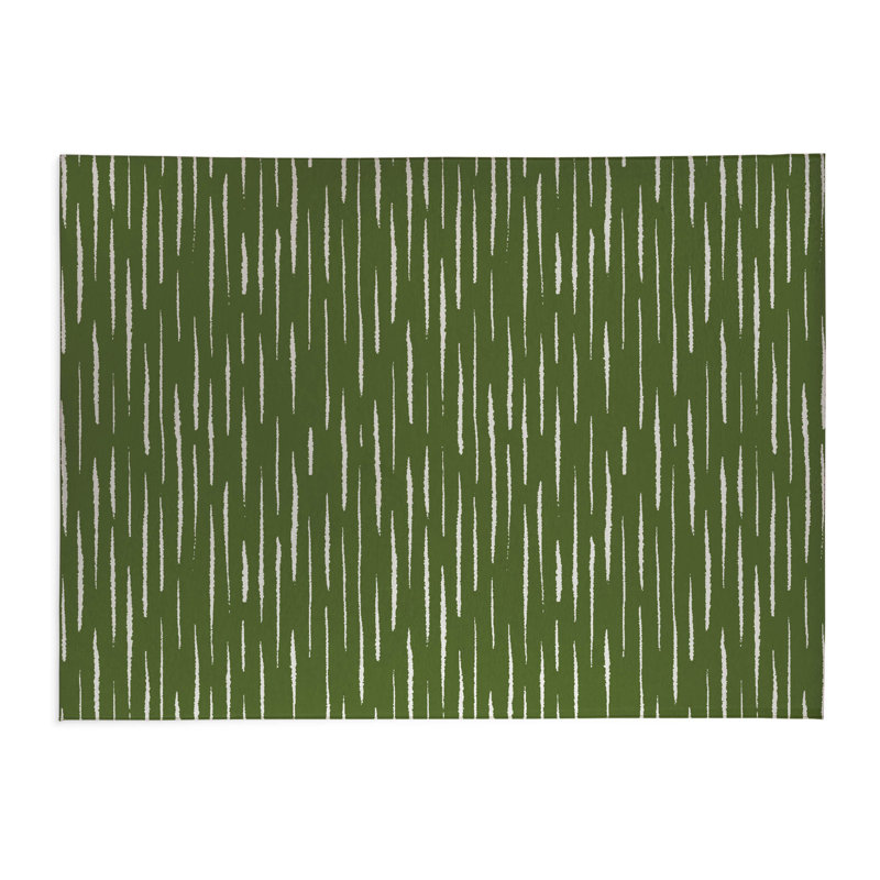 Tapis de cuisine à profil bas Lak, Vert olive, Rectangle 5 pi x 7 pi