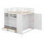 Lit mezzanine double avec tiroirs, tablettes et lumière-329569166