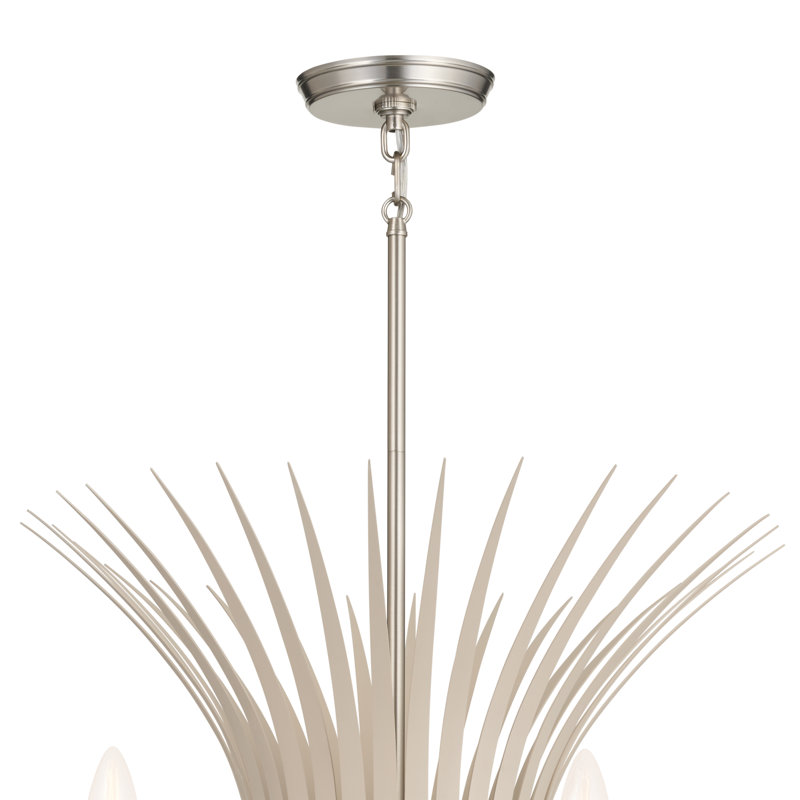 10 - Light Dimmable Drum Chandelier, Brushed Nickel