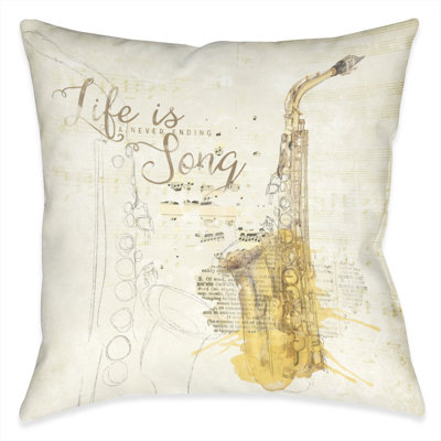  Housse de coussin et insert Life Is a Never Ending Song