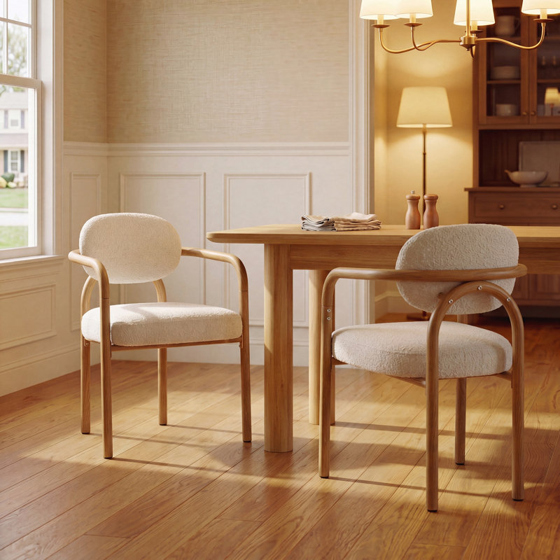 Chaise d'intérieur rembourrée, ensemble de 2, Érable, Érable, Maple