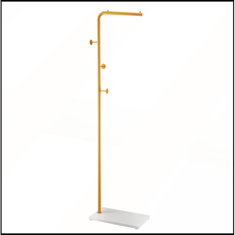 Portemanteau autoportant robuste avec base en pierre de quartz et 3 crochets ronds pour un vestibule organisé et élégant