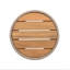 Table d'appoint d'extérieur en corde de rotin et bois d'acacia - Mobilier de balcon de patio pour jardin, cour, balcon