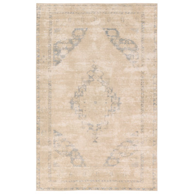 Vibe by Bungalow Rose Avalinn Medallion Tan/Slate Area Rug