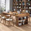 Table de conférence moderne en bois massif minimaliste avec tablettes de rangement-1424686263