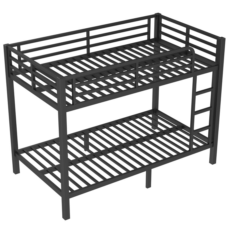 Metal Twin over Twin Bunk Bed for Teens and Adults,Space-Saving/Noise Reduced/No Box Spring Needed, Black