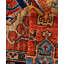 Tapis unique noué à la main Dobbins - rouge, 5 pi 11 po x 8 pi 10 po