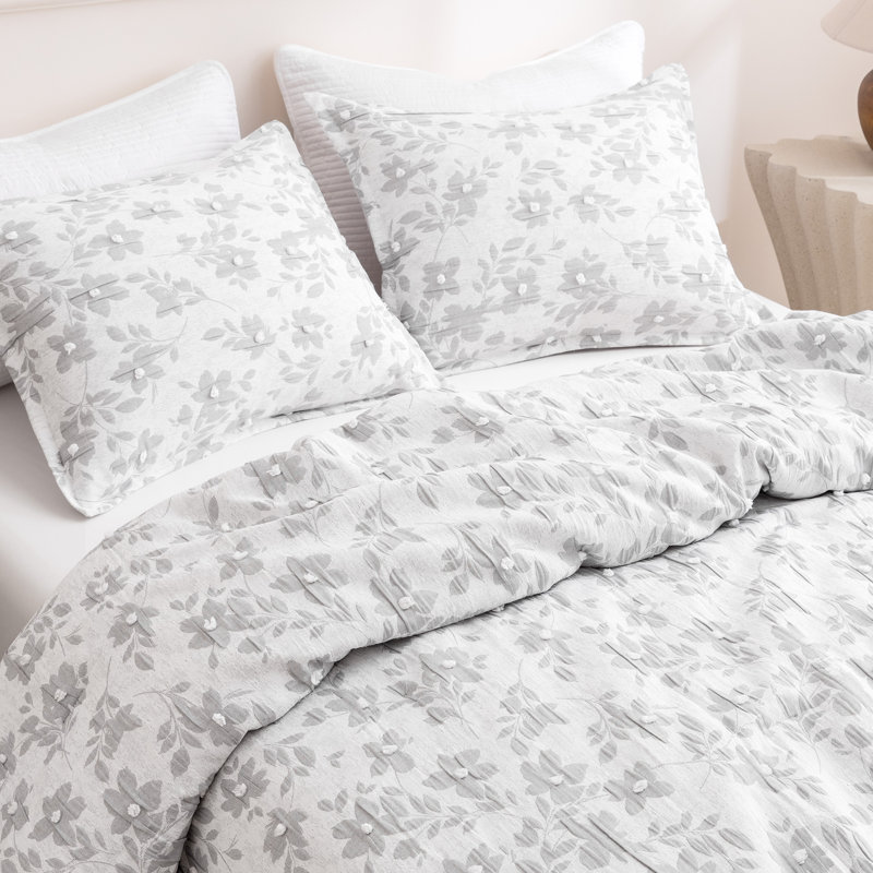 Ensemble d'édredon en jacquard pour lit simple et branche 2 pièces Sleep Zone 68 x 88 gris