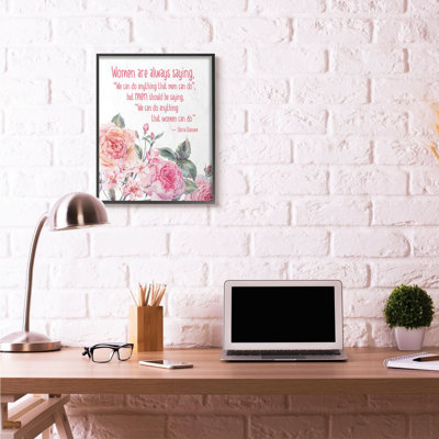 «Woman Can Do AnyOUT Flower», reproduction d'art textuel sur toile