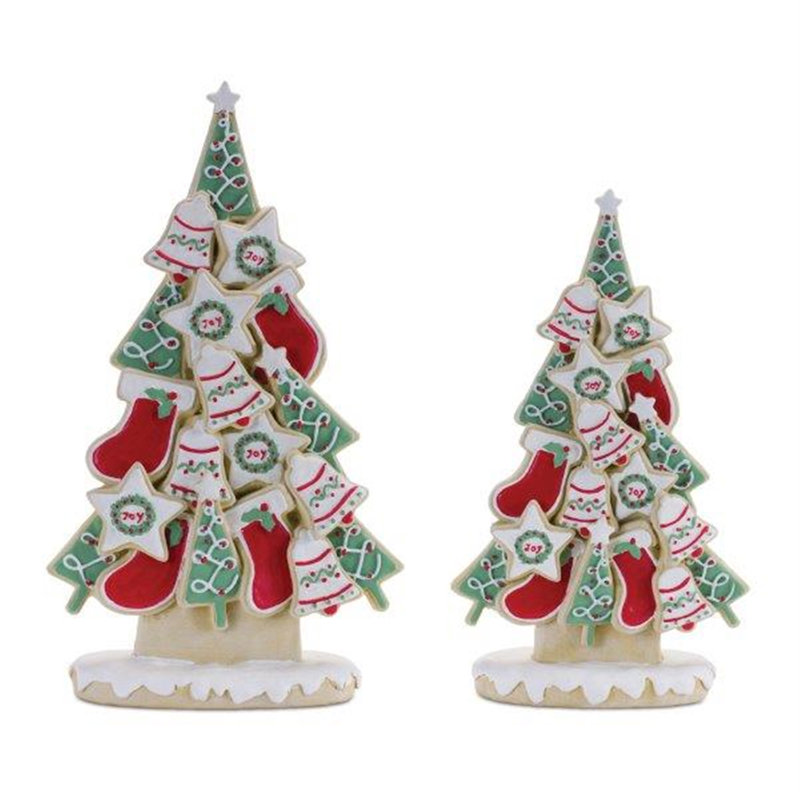 Arbre de Noël givré biscuit de Noël (ensemble de 2)