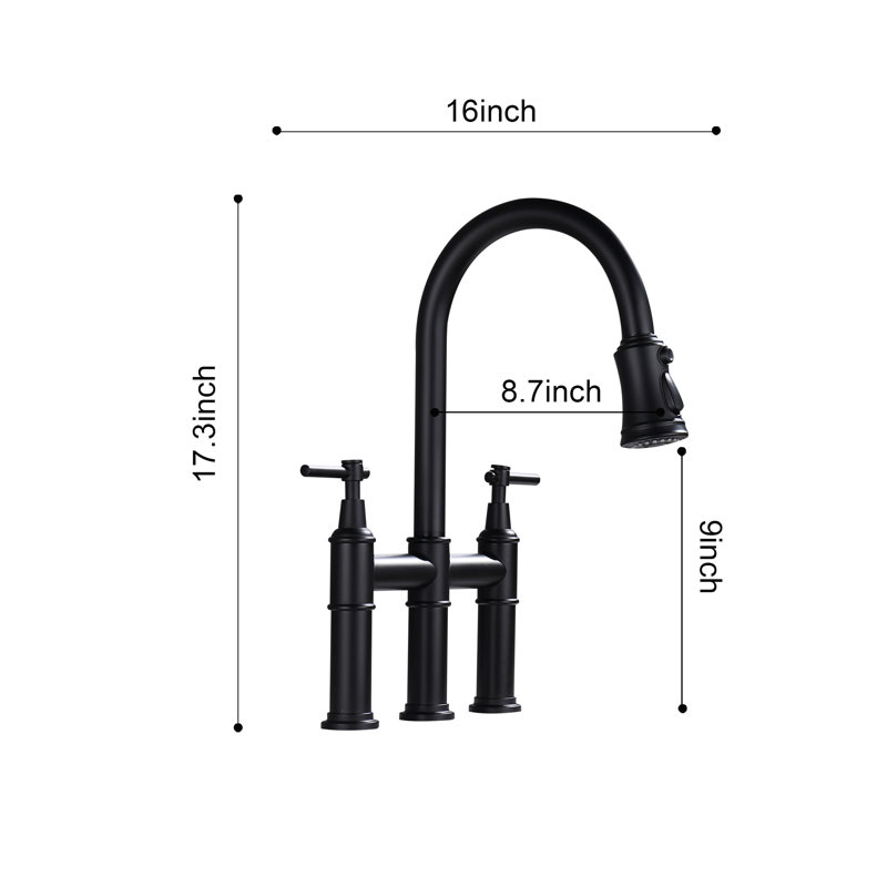 Interbath Pull Down Kitchen Faucet, Matte Black