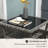 Mixed Gray Coffee Table, 2 Outdoor Storage, Tempered Glass, Pe , Aluminum Frame Square Glass Grey