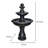 45.2" High Large Indoor/Outdoor Decor Concrete Floor Fountain Standing Waterfall 3-Tier Basin Tall Water Feature For Outside Garden Patio Yard Backyard Porch Deck