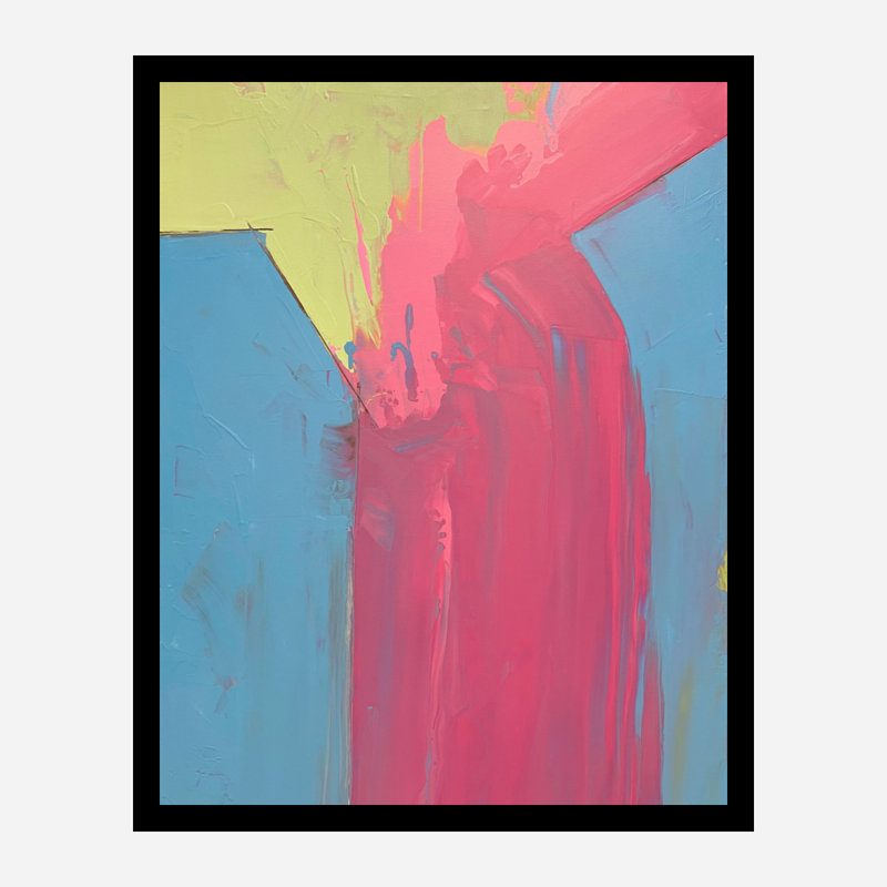Geo VIII Print by John Beard, 38" H x 50" W x 2" D, Black Floater Framed Canvas