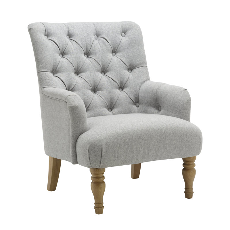 Hegland 73Cm Wide Tufted Polyester Blend Armchair, Grey