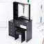 Meuble-lavabo de 37 po de taille moyenne et tabouret rembourré, commode tricolore, miroir à DEL réglable en luminosité, rangement grande capacité, design américain, option de mobilier noir