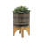 S/2 5/8" GLAZED PLANTER W/ STAND, BLACK
