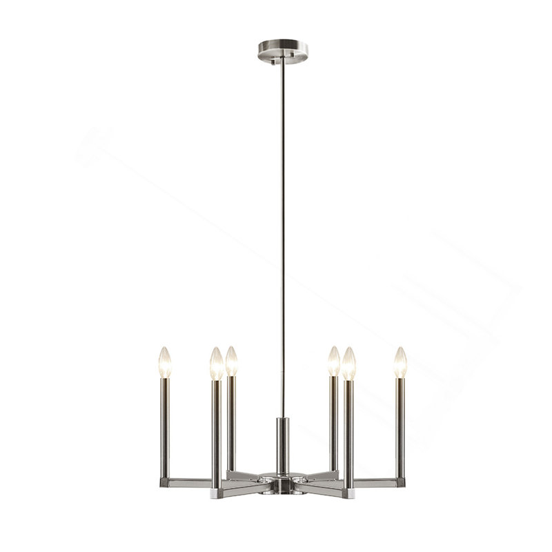 Lustre 6 lumières de style candélabre contemporain