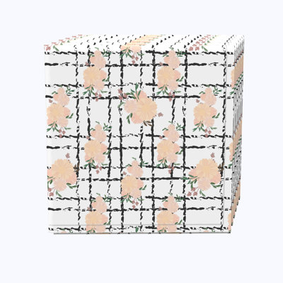 Cotton Twill Floral Square Napkin
