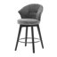 Ensemble de 2 tabourets de bar pivotants à hauteur de comptoir, chaises rembourrées en chenille avec large dossier pour bar, îlot de cuisine, salle à manger, gris foncé
