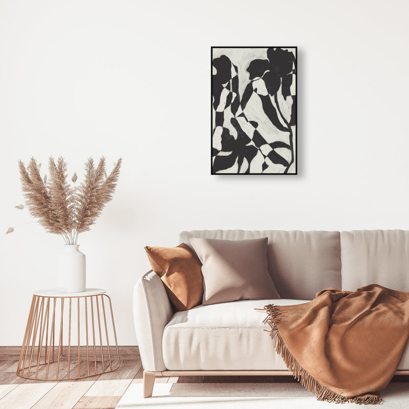 Floral Contrast Print by Oliver Gal, 16"H x 11"W, Black Floater Frame
