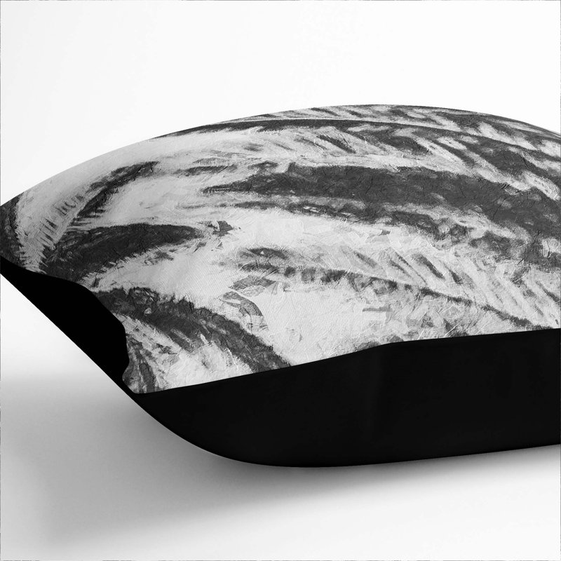 Square Throw Cushion, 55cm H x 55cm W x 20cm D, Black