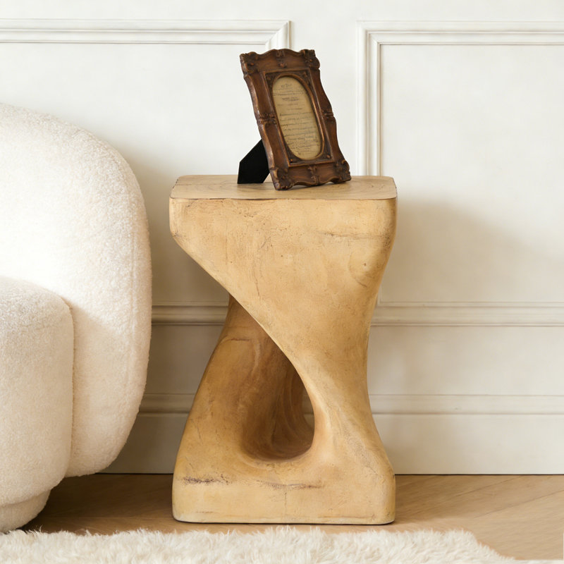 Table d'appoint à texture de bois, Naturel