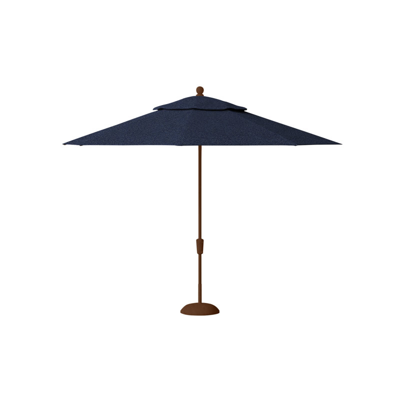 Parasol de marché octogonal à inclinaison automatique 108 po x 108 po Crank, Indigo Intermix, Chêne