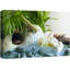 Palm orchidées et pierres zen avec chute d'eau - reproduction de photo sur toile tendue-56324592