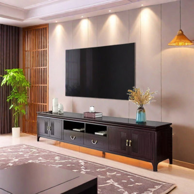 Solid wood new Chinese TV cabinet