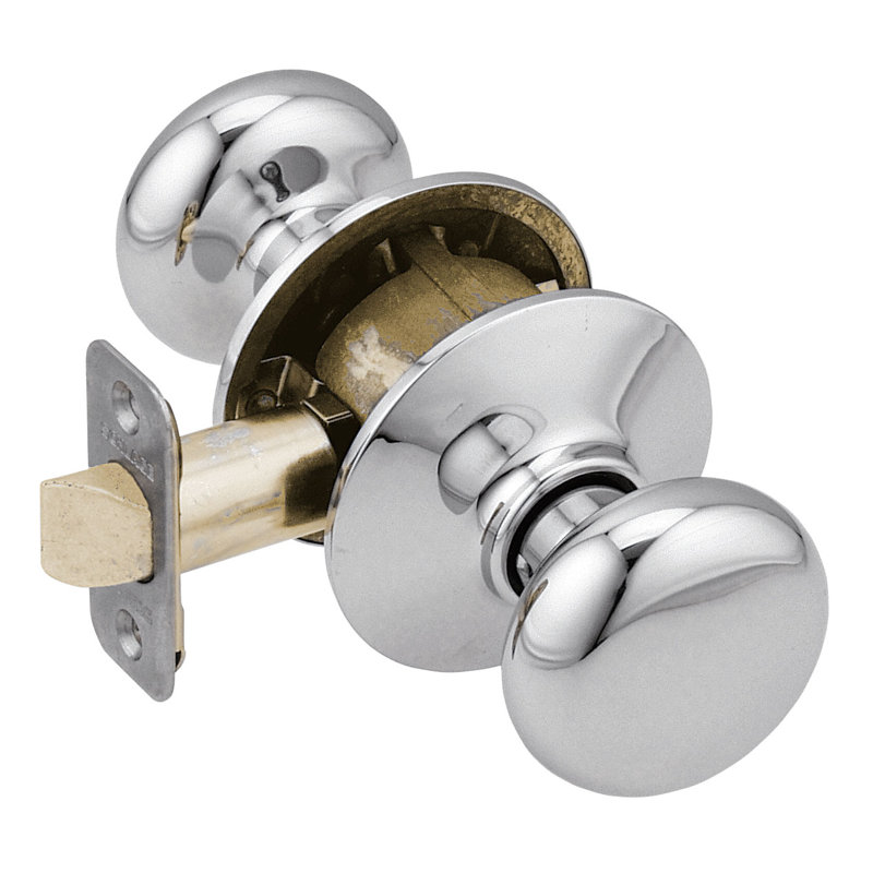 Plymouth Passage (Hall & Closet) Round Knob, Bright Chrome