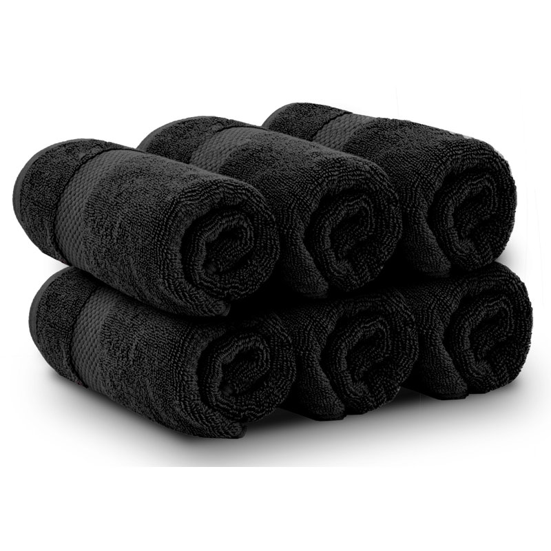Débarbouillette 100% coton Alderic, Noir