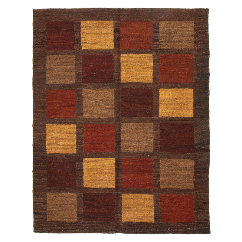Tapisserie naturelle taupe kilim 5 pi 0 po x 6 pi 4 po