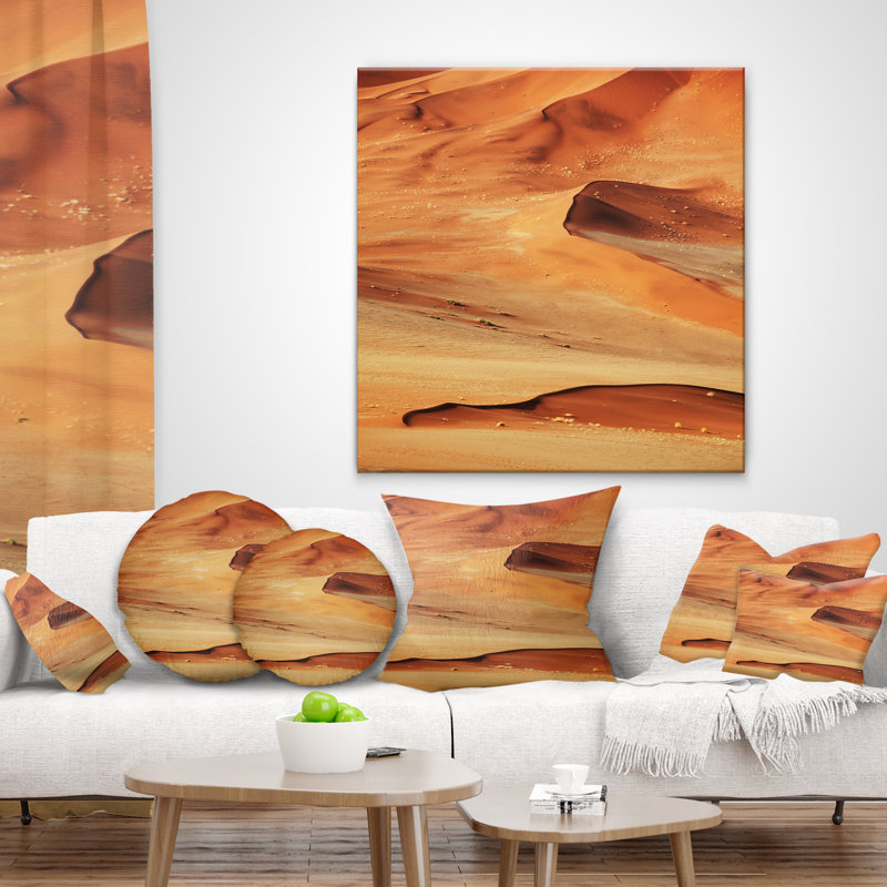 Magnifique désert de sable brun - coussin à imprimé paysage, 16 po x 1 po, Coussin décoratif