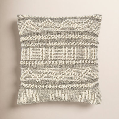 Reni Geometric Wool Blend Reversible Throw Pillow